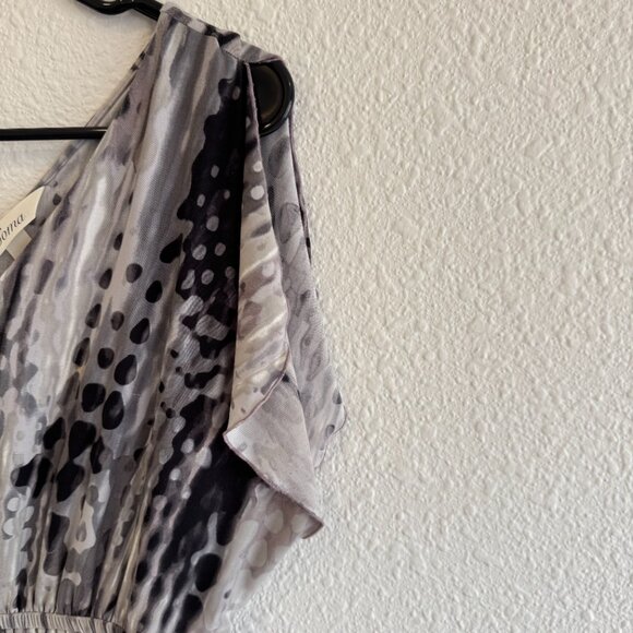 Soma Size Small Gray Black Flutter Sleeve Jersey Dress - Picture 3 of 4